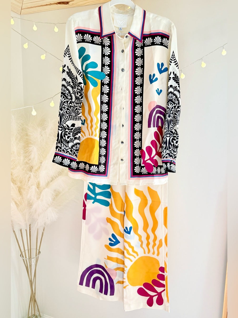 🌾 Johnny Was Silk Blend Button Down Tunic Set - Solstice Canton